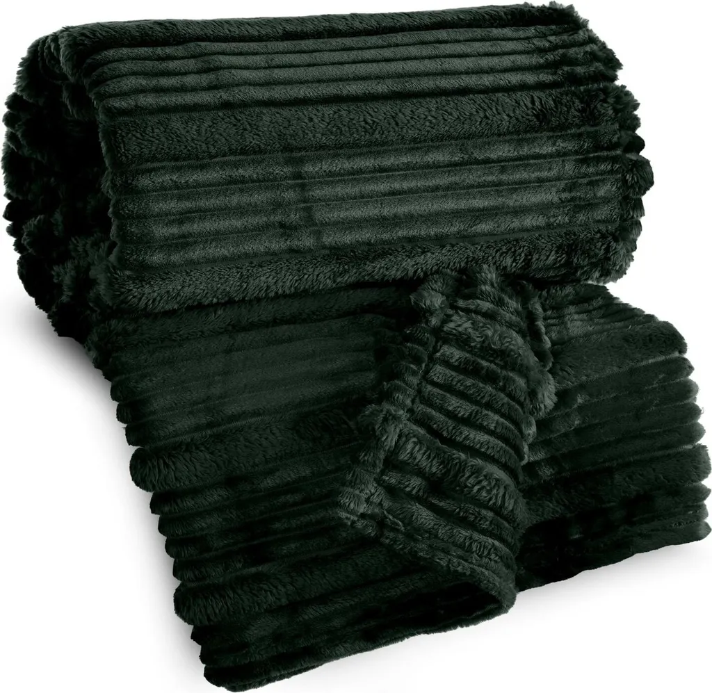 Plaid de Salon Vert 200x220 cm - Couverture Douillette et Moelleuse XL