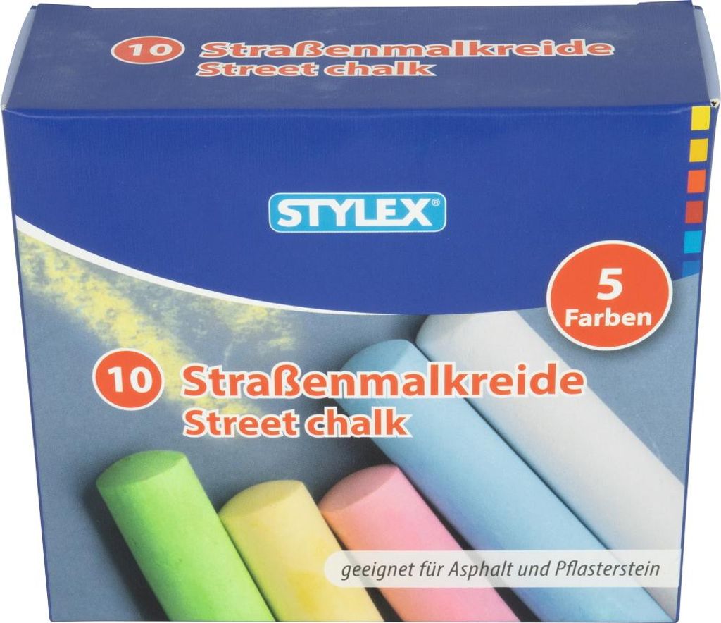 STYLEX Straßenkreide - 10 Stangen - 5 Farben Produktbild 