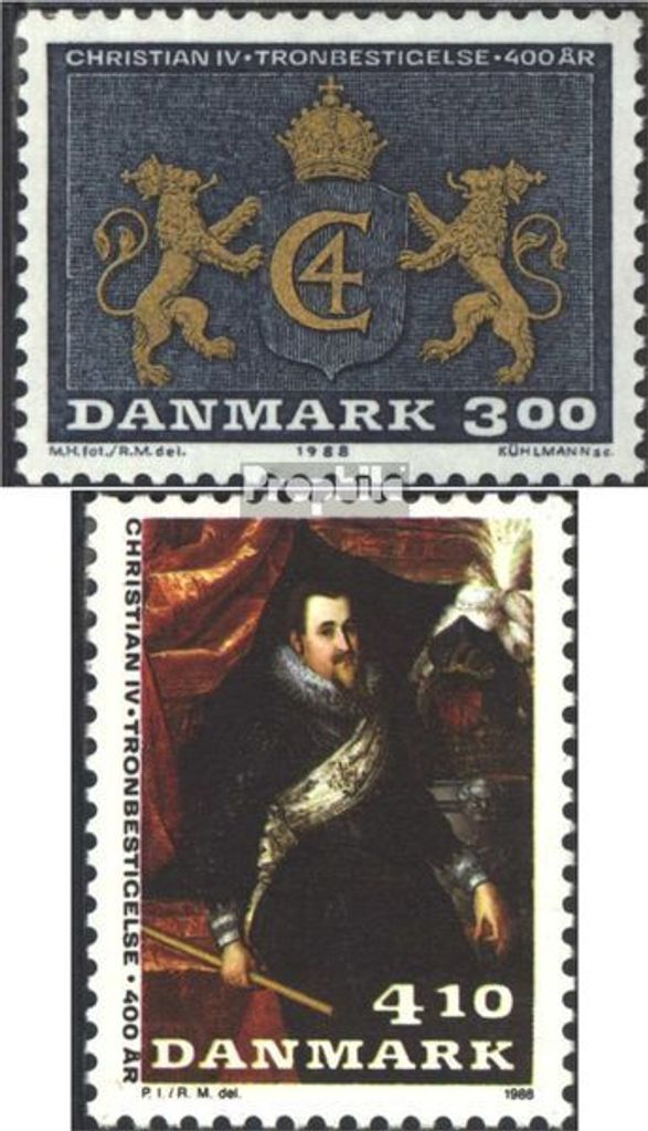 Briefmarken Dänemark 1988 Mi 914-915 (kompl.Ausg.) postfrisch König Christian IV