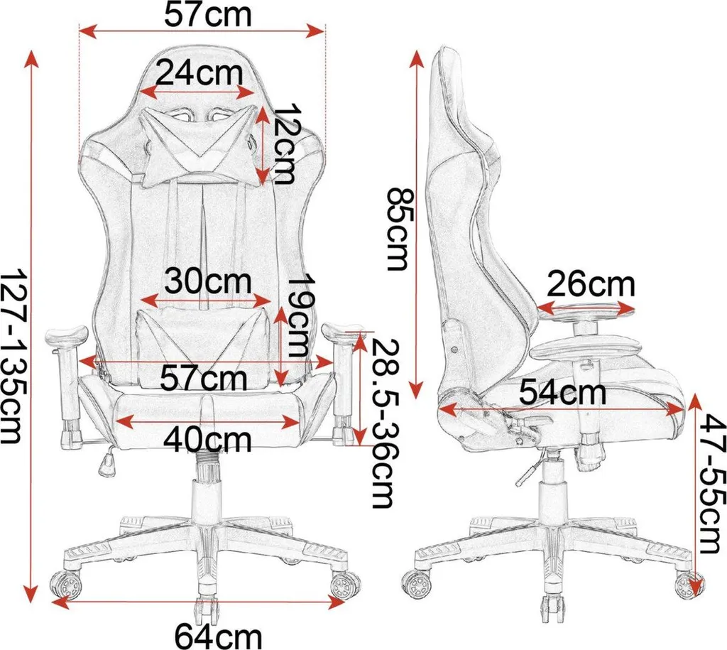 Siège gaming ajustable Happyment Moskau bleu tissu avec dossier ergonomique - 2