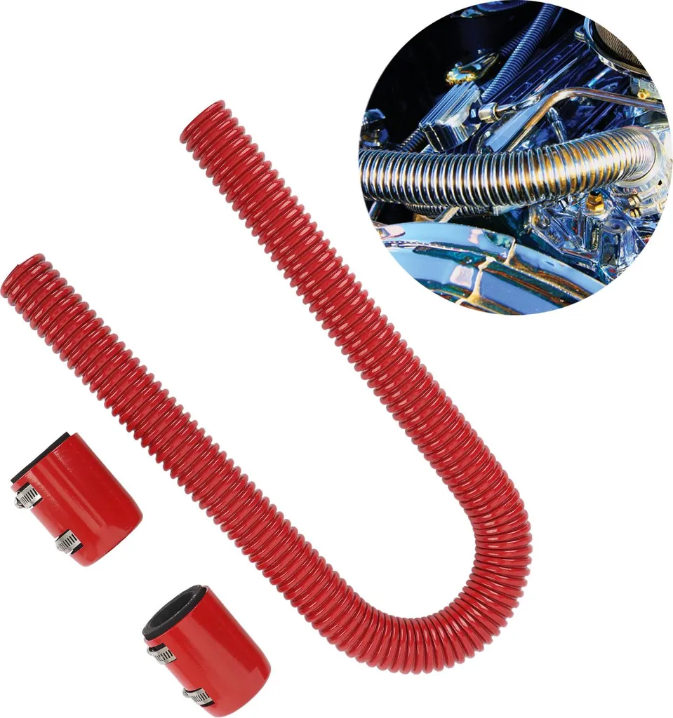 Kit Tubo Radiatore 36" Acciaio Inox Rosso Universale con Morsetti Billet