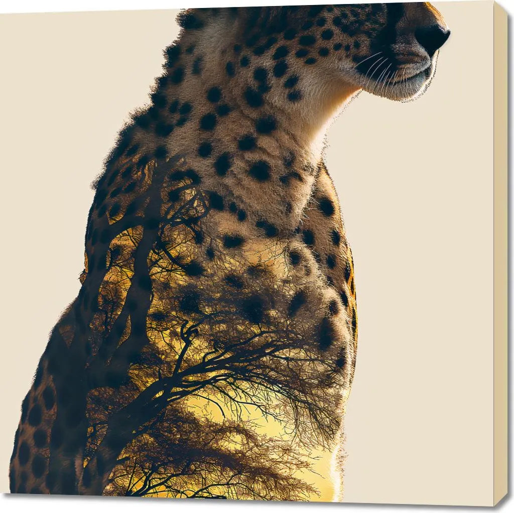Acquista Quadro Ghepardo 100x100 cm - Arredo Muro Spirito della Savana