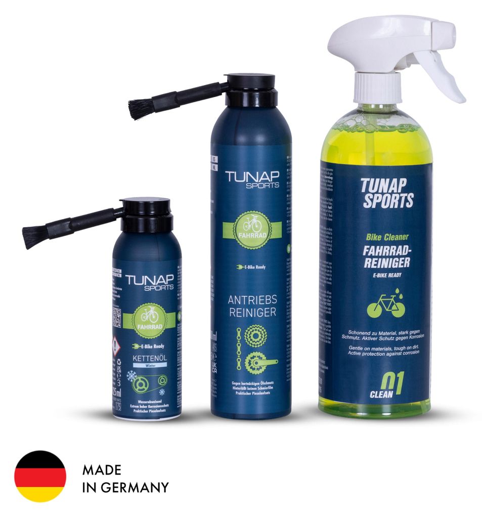 TUNAP SPORTS Fahrrad Winterpflege-Set | Schutz vor Salz, Nässe & Kälte | Spezialpflege für Herbst- & Winterfahrten | Zuverlässige Performance b...