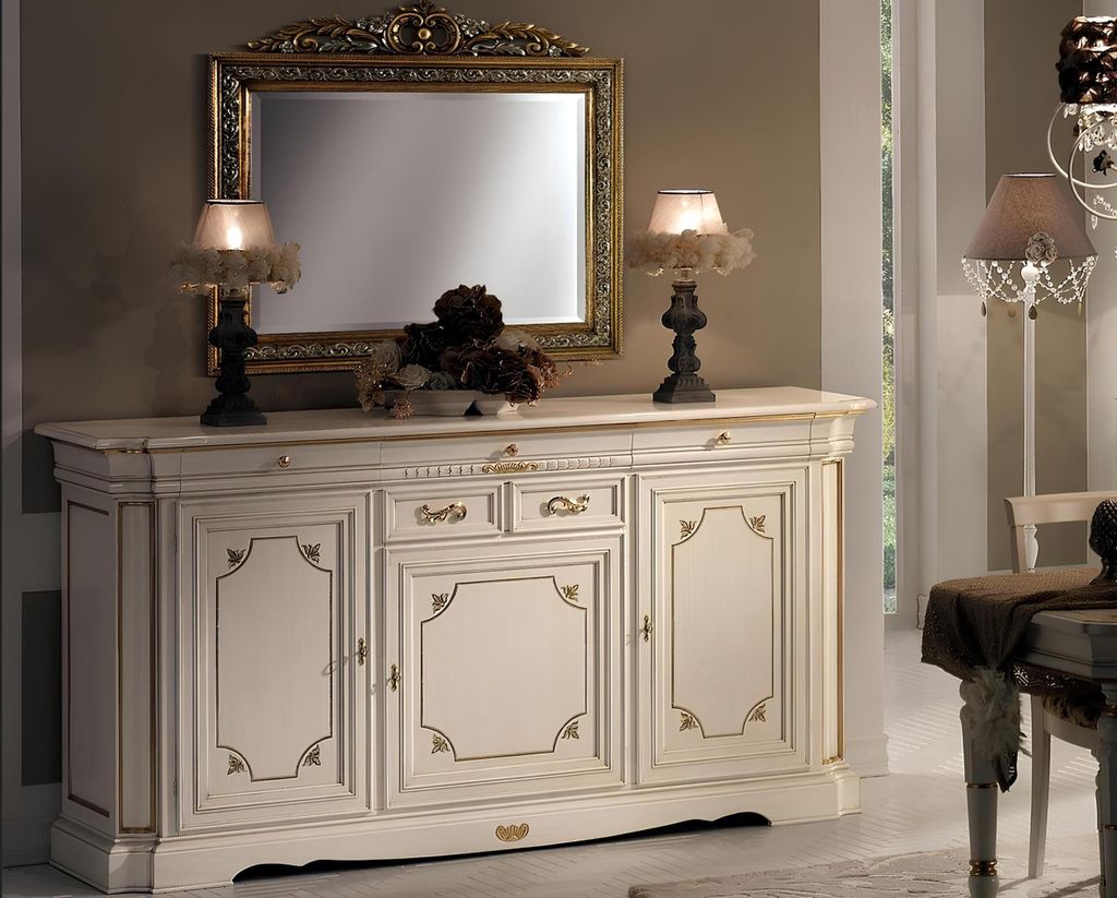 Design Kommode Möbel Sideboard Klassisch Wohnzimmer Holz Schrank Luxus Italien
