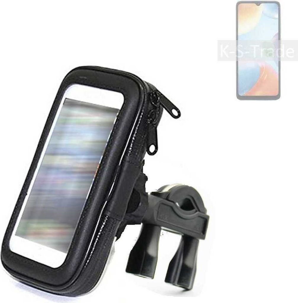 K-S-Trade Fahrrad-Halterung kompatibel mit Xiaomi Redmi 10C Handy-Halterung Halter Lenkstange Fahrradhalterung Motorrad Bike Mount Wasserabweisend