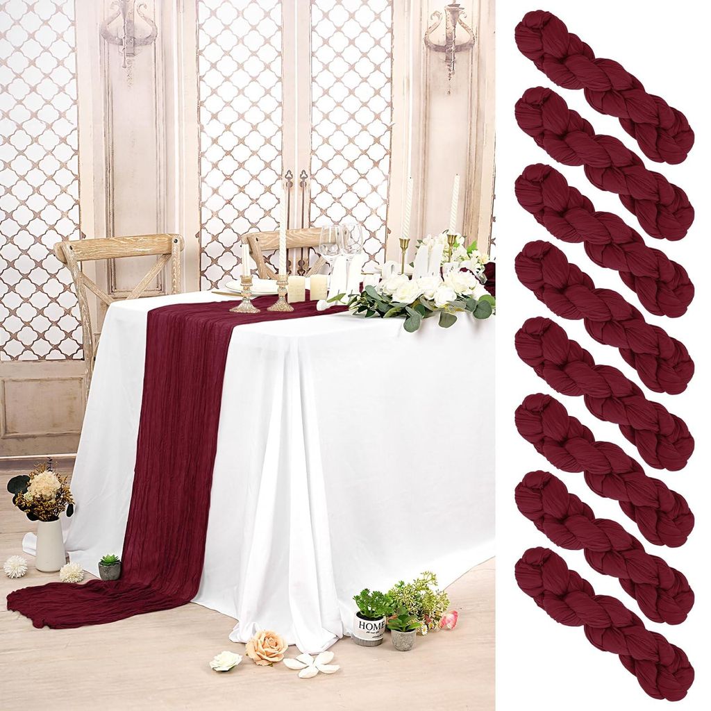 8 sztuk bieżników z gazy 71 x 300 cm - Dekoracja Boho na Zdjęcie produktu 