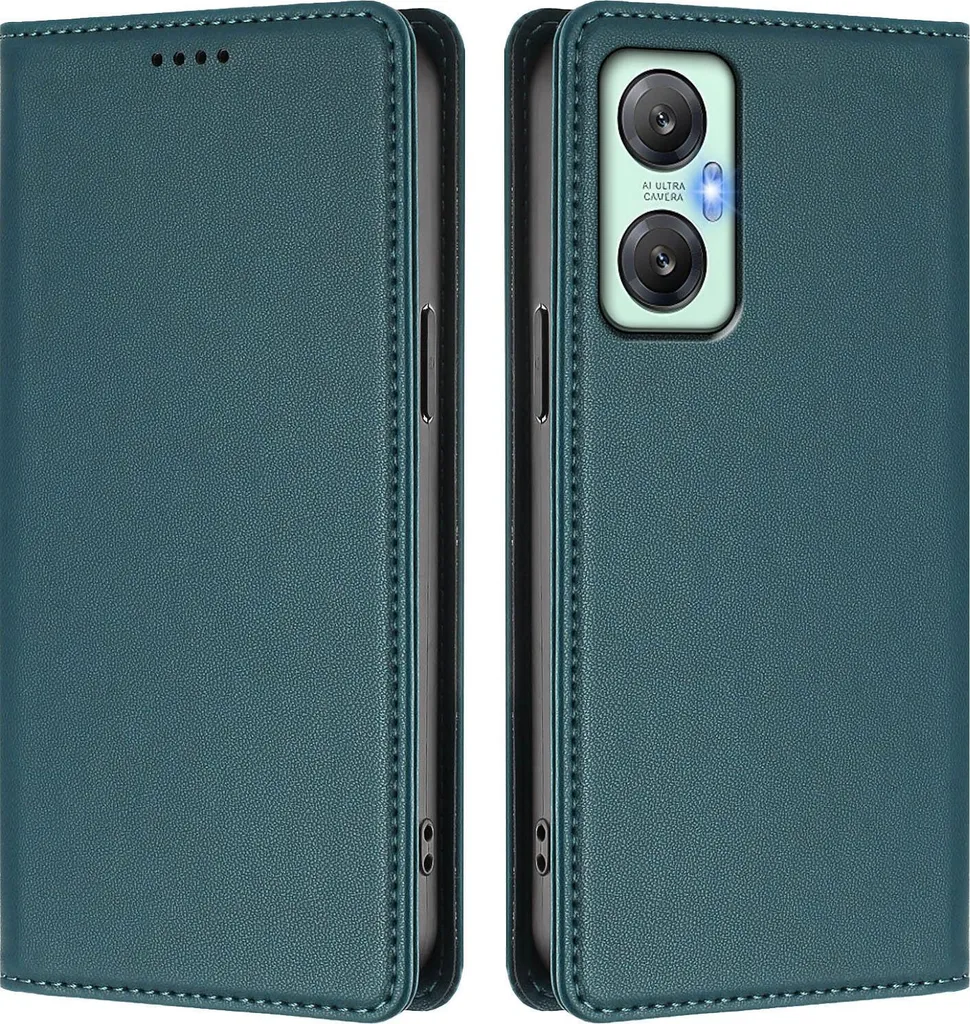 Custodia a Libro Infinix Hot 20 5G Verde - Pelle PU Antiurto e Supporto