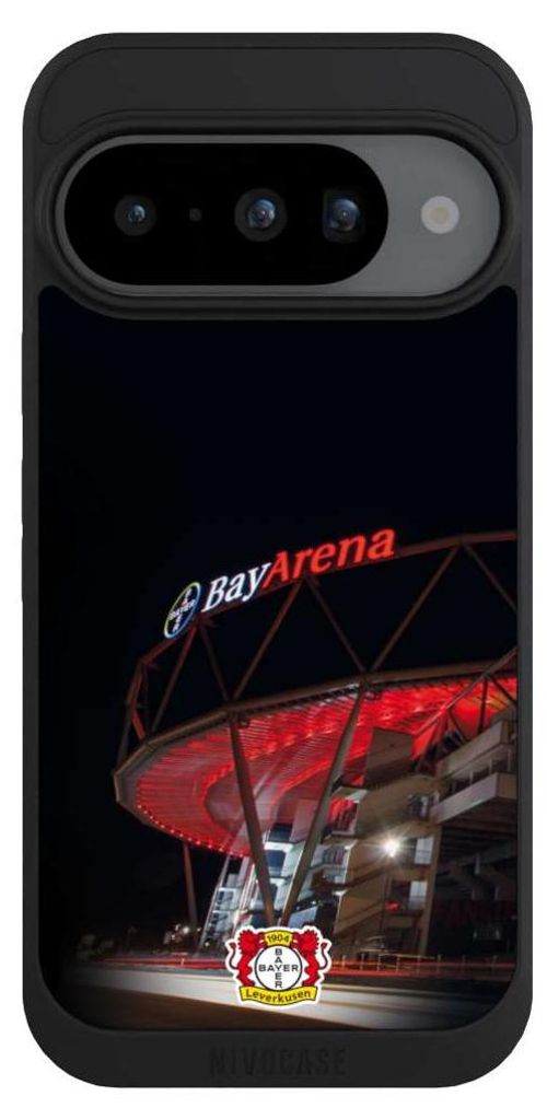 NIVOCASE Handyhülle für Google Pixel 10 Hülle NIVOpure Case Schwarz Bayer 04 Leverkusen Offizielles Lizenzprodukt Stadion
