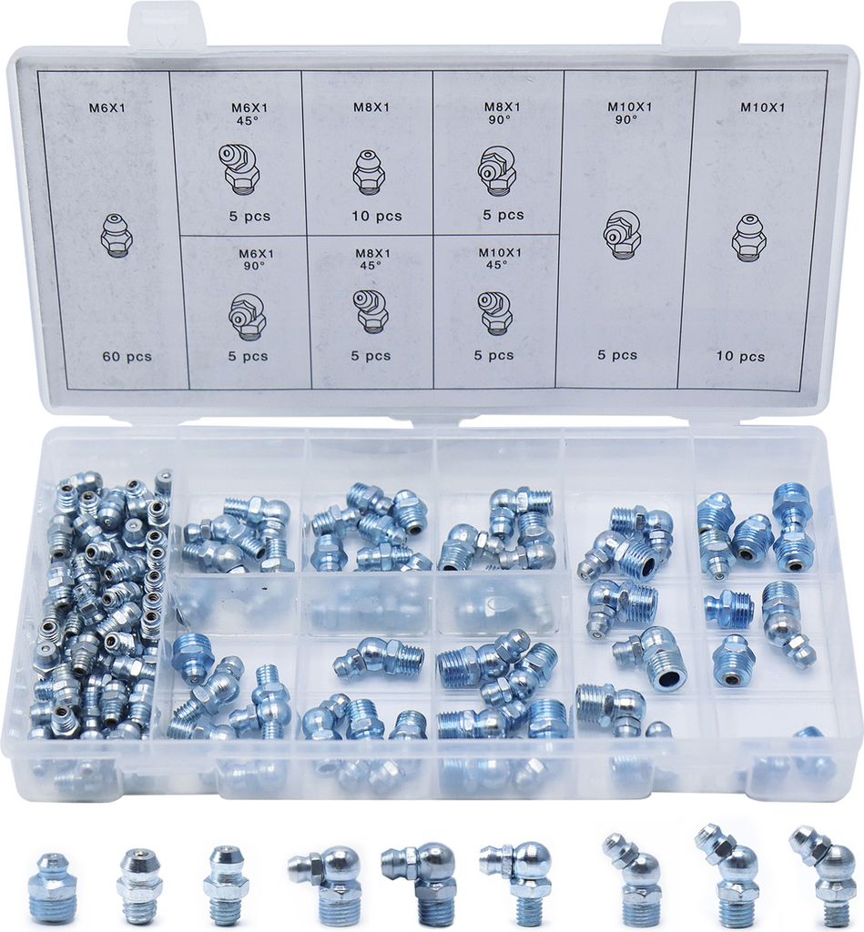 CCLIFE Schmiernippel Sortiment M6 M8 M10 110tlg  Gerade Produktbild 