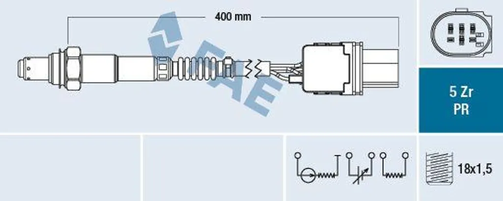 Sonde Lambda FAE 75123 pour Astra J et Transit - Capteur OE 4S0906262G