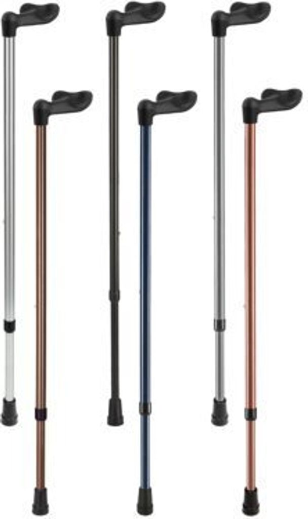 Leichtmetallstock mit Fischergriff,verstellbar>>>>Farbe: grau-metallic links