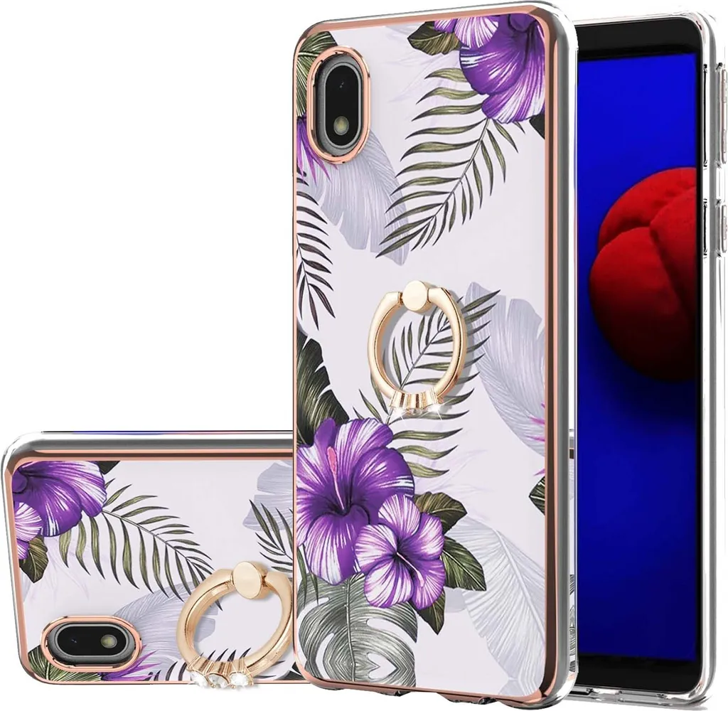 Cover Silicone Viola per Samsung A01 Core: Supporto Anello e TPU