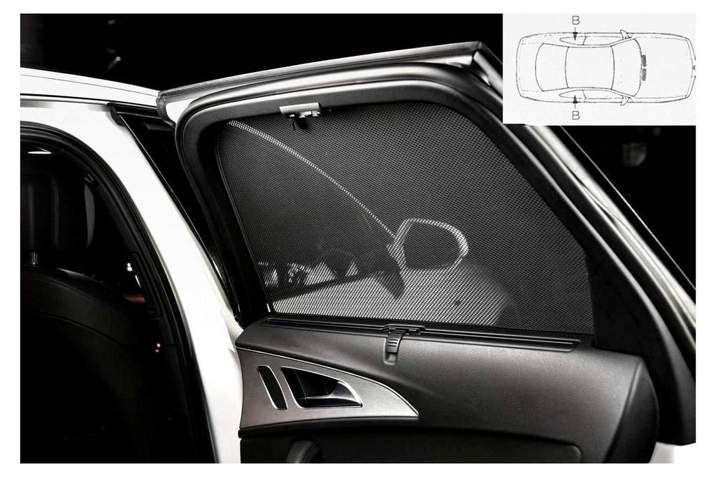 Satz Sonnenschutzblenden für hintere Türen kompatibel mit Dacia Sandero 5-türer 2012-2020 inkl. Stepway (2-teilig)