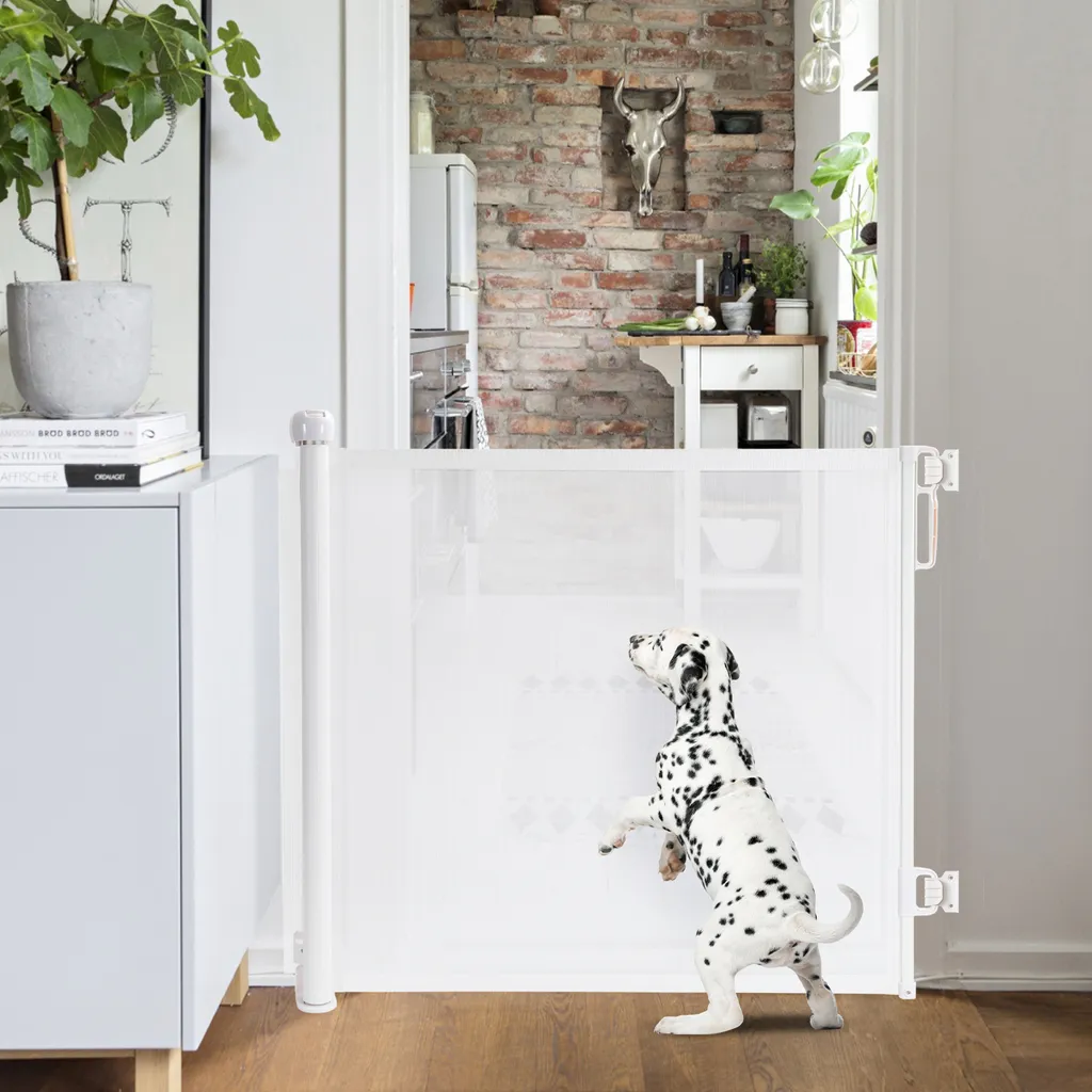 Barrière Bébé 0-180 cm Gain de Place Blanche Sécurité Sans Obstacle