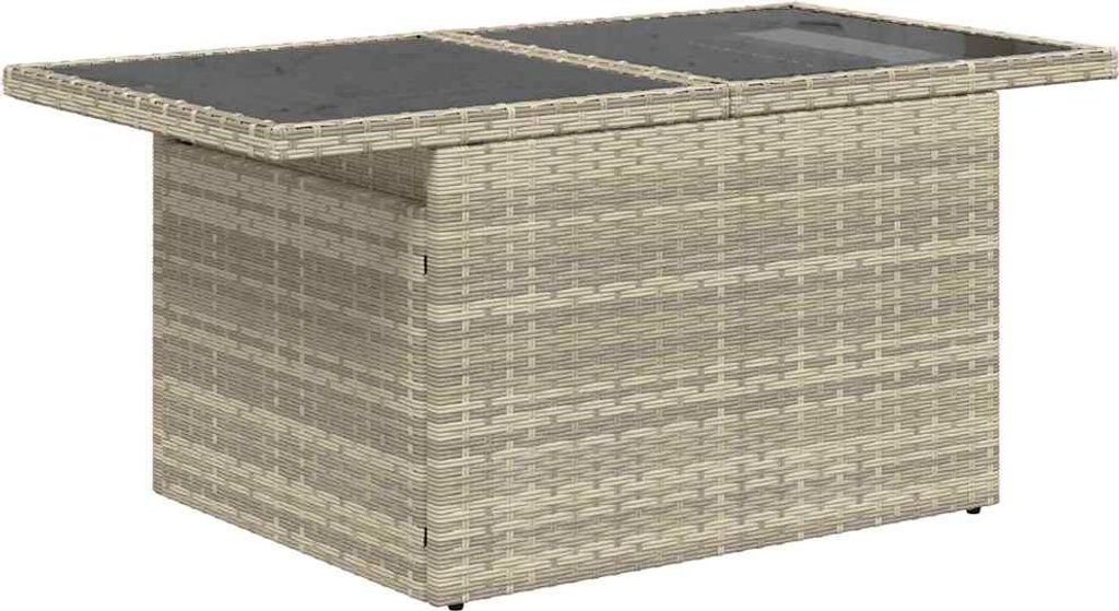 vidaXL Garten-Sofa-Set mit Kissen 9 pcs Hellgrau Poly Rattan