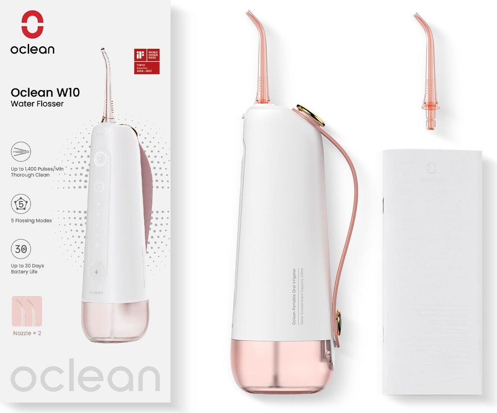 Zubní irigátor Oclean W10, 5 režimů, 2 trysky, 200 ml, 1400 Obrázek produktu 