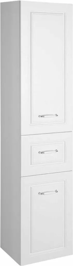 Armoire gain de place 40cm blanc mat avec panier à linge basculant caché
