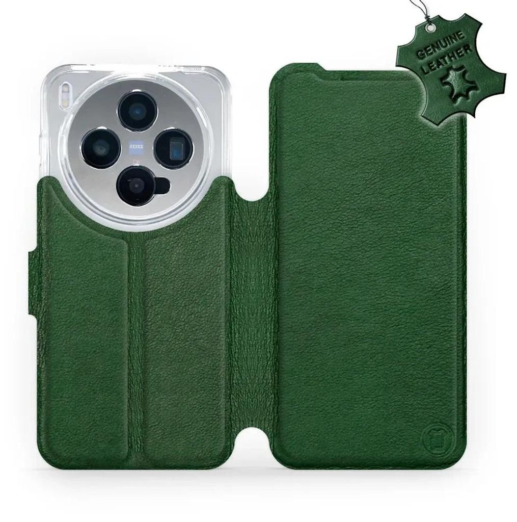 Echtleder Handyhülle für Vivo X300, Mobiwear Leather, Grün