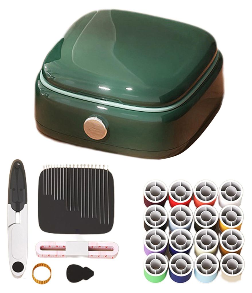1 Set Magnetische Nähbox mit 20 Nadeln, 16 Fäden, Schere, Klebeband, Fingerhut, Nadeleinfädler – Tragbares Reise-Nähset – Geschenk für Nä...