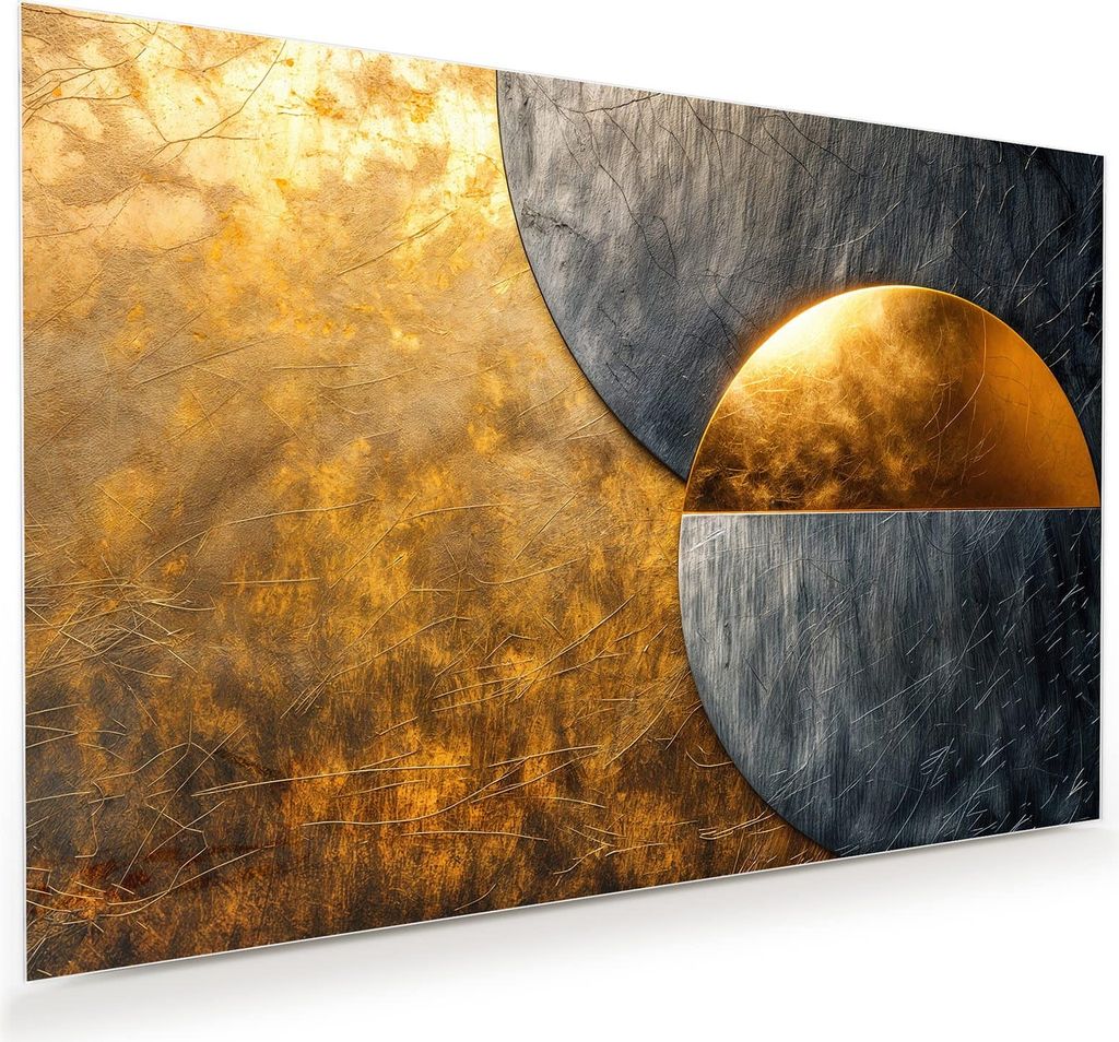 Glasbild 60x40cm in XXL für Wohnzimmer, Schlafzimmer Motiv Abstrakte Kreise