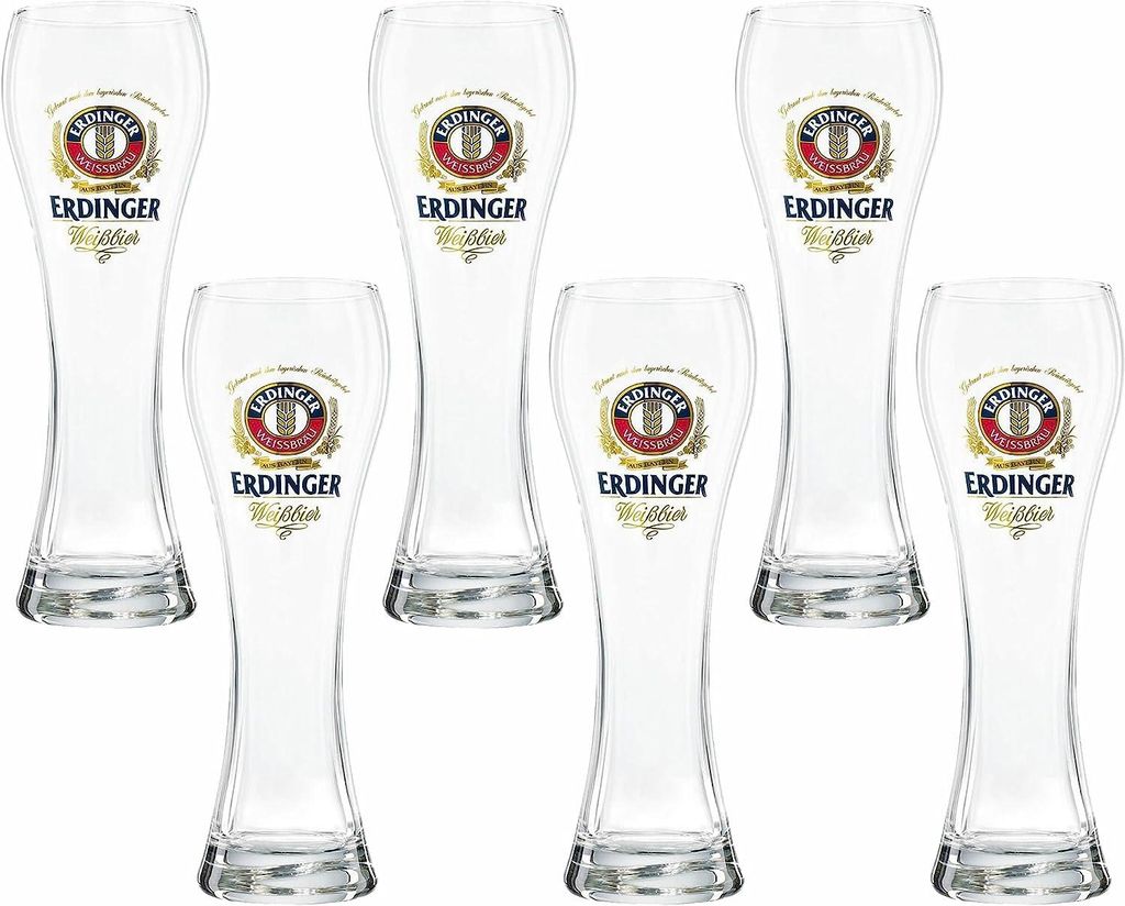 Erdinger Weizenbier, witte bierglazen, 0,5 liter - 6 stuks Productafbeelding 