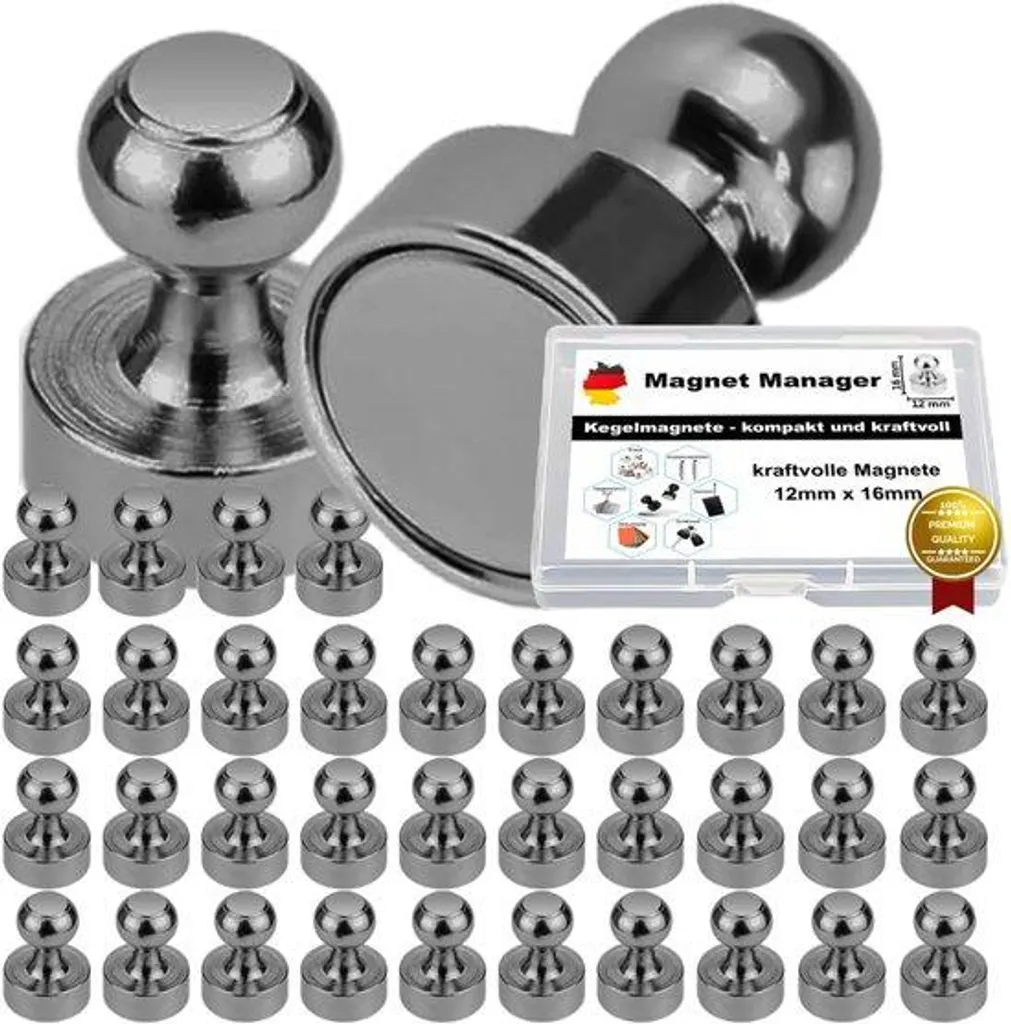 Fixer sans percer avec les aimants adhésifs puissants 12x16 mm noirs