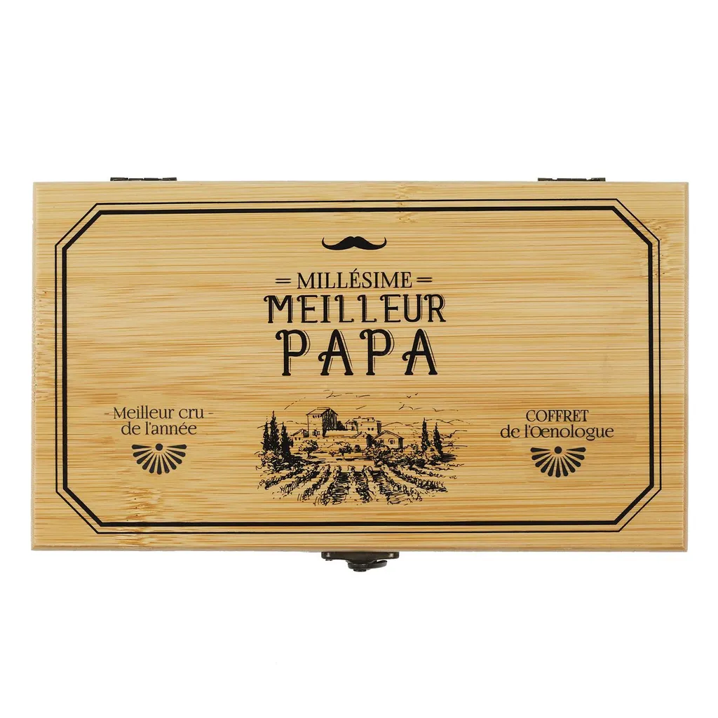 Kit Vino Professionale 5 Accessori in Cassetta Legno Naturale - 2