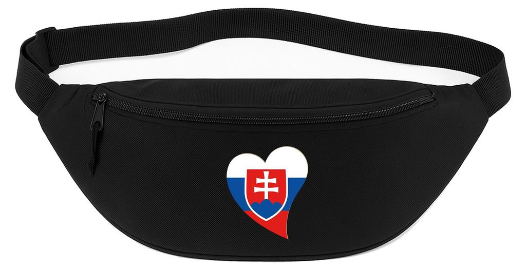 Huuraa Bauchtasche Slowakei Flagge Herz 2,5 Liter Black Polyester Crossbody Bag Geschenkidee