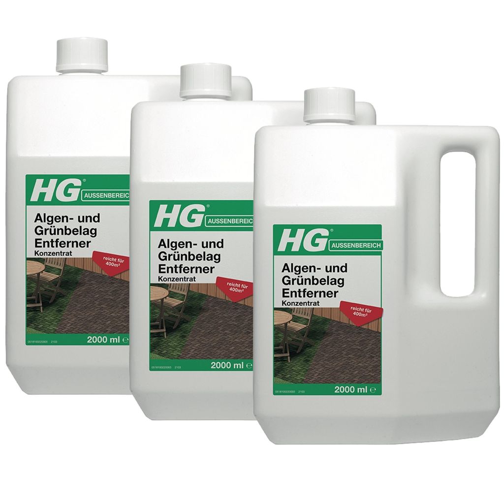 HG Algen- und Grünbelag Entferner Konzentrat 2L (3er Pack)