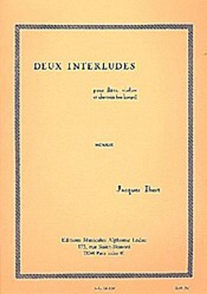 2 interludes : pour flûte, violonet clavecin (piano, harpe)