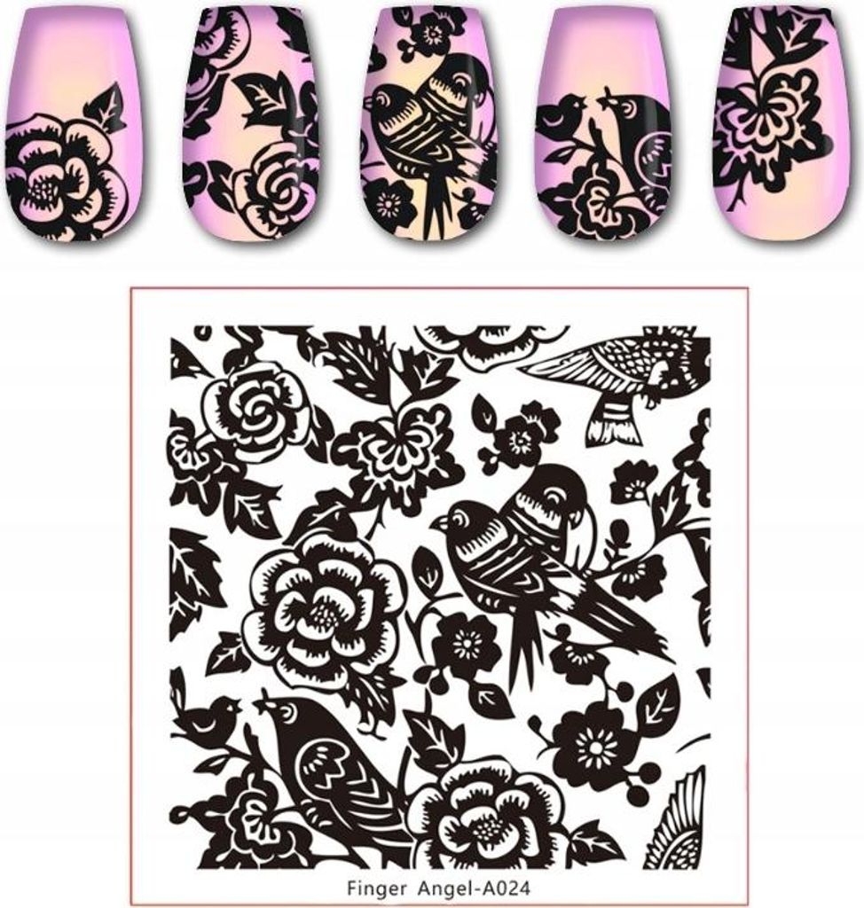 Finger Angel Nail Art Stempelplatte - A024