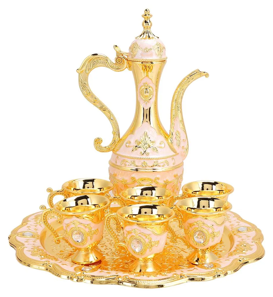Set flasque et gobelets incassables en métal - Décoration style russe