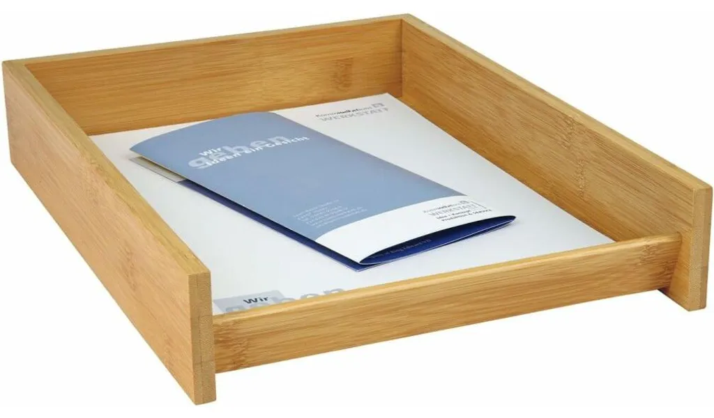 WEDO Corbeille à courrier en bambou empilable A4 - Modèle 61 807 Pro - 2