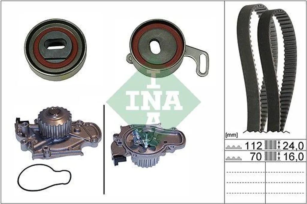 Kit courroie de distribution INA 530 0514 30 avec pompe à eau OE 13404PCA003
