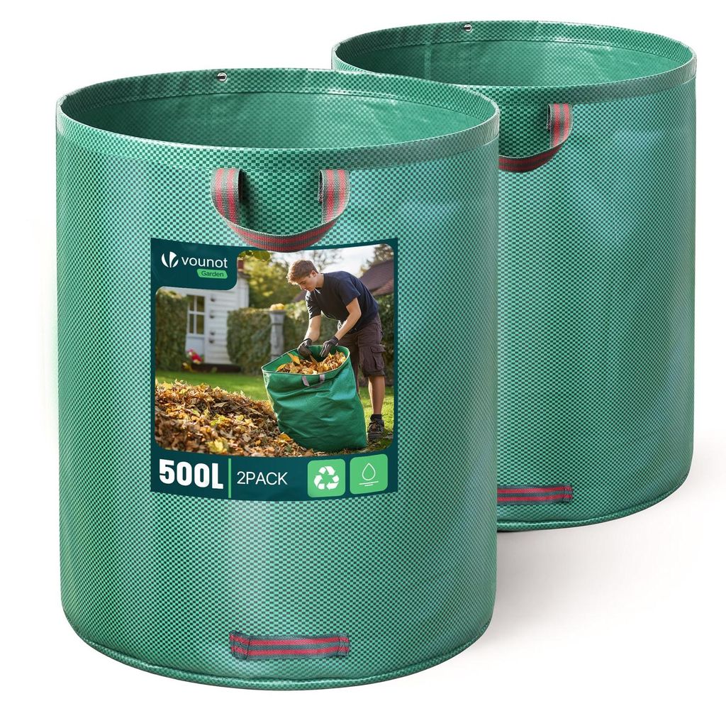 VOUNOT® 500 Liter Gartensack Gartenabfallsack mit Griffen, Produktbild 