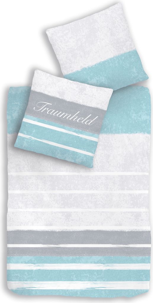TRAUMHELD Biber-Bettwäsche 80x80 + 135x200 cm · 2-teilig - Produktbild 1