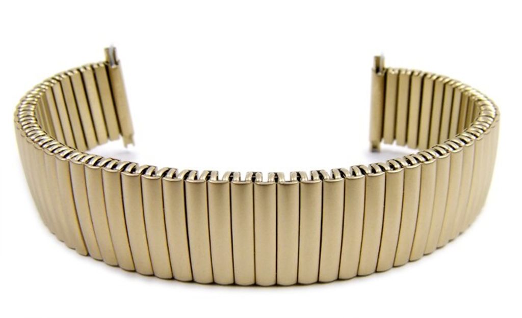 Minott Flex Band Ersatzband Uhrenarmband PVD Gold Zugband mit Teleskop-Anstoß 21101