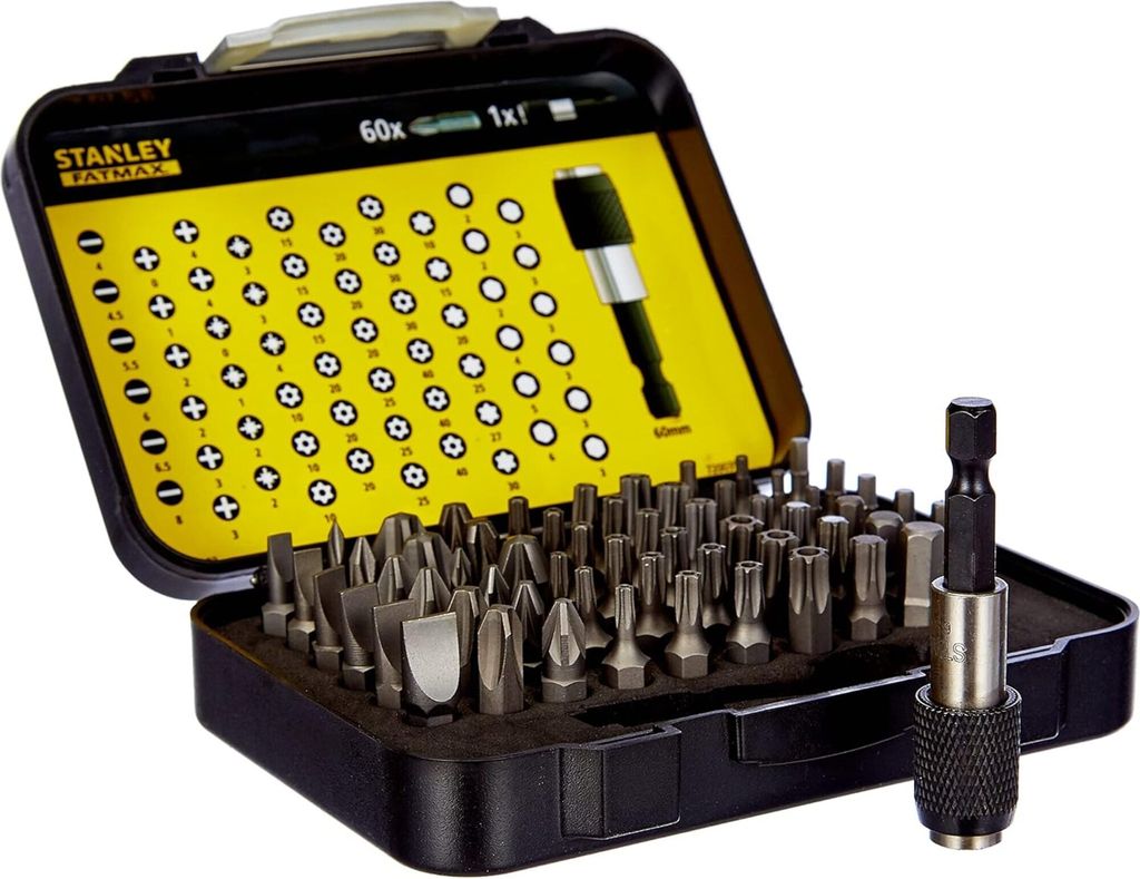 Stanley 1-13-902 Set 61 Stück Bits 25 mm 1/4" magnetischer Produktbild 