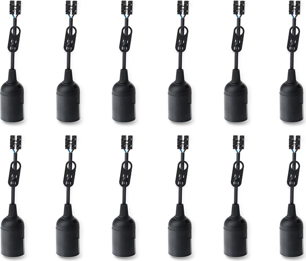 Baustellenfassung schwarz / weiß E27 230V max. 60Watt - Menge: 12 x schwarz