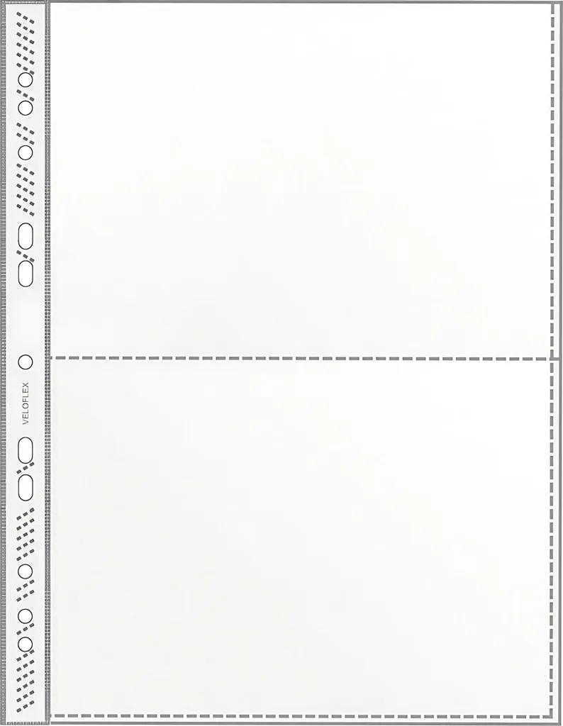 Pochette perforée A4 pour 2 vues A5 paysage en plastique transparent