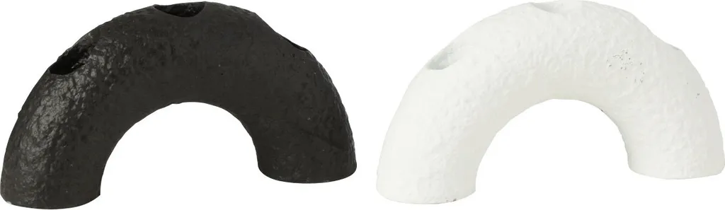 Bougeoir en Ciment Style Scandinave Arc J-Line Noir et Blanc - 2 Pièces