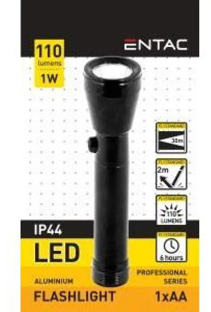 Lampe de poche LED pour bricolage Enzo Entac 1W aluminium noir 5700110