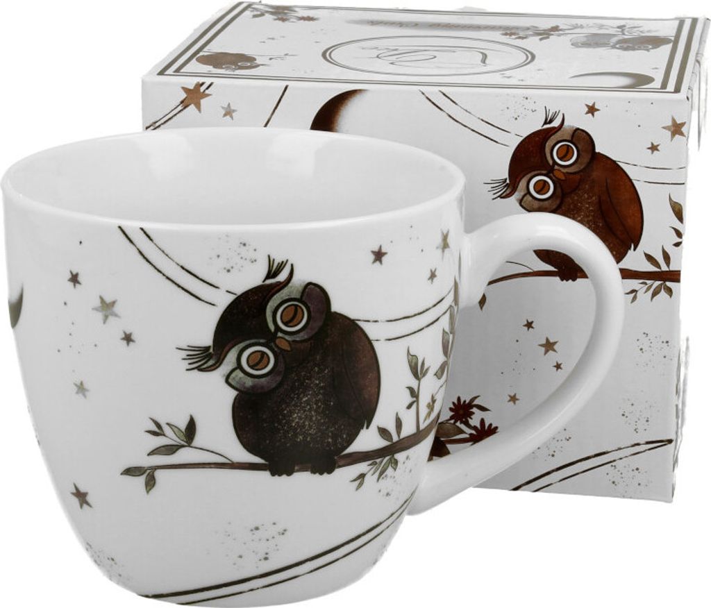 DUO ANIMALS Becher 460 ml CHARMING OWLS New Bone China Porzellan