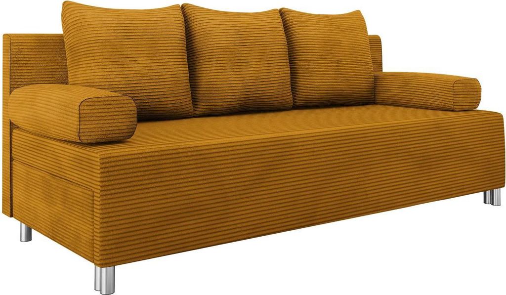 MIRJAN24 Schlafsofa Dover Cord mit Bettkasten und Schlaffunktion, Bettsofa, Couch vom Hersteller (Sofa ohne Polsterhocker, Farbe: Poso 01)