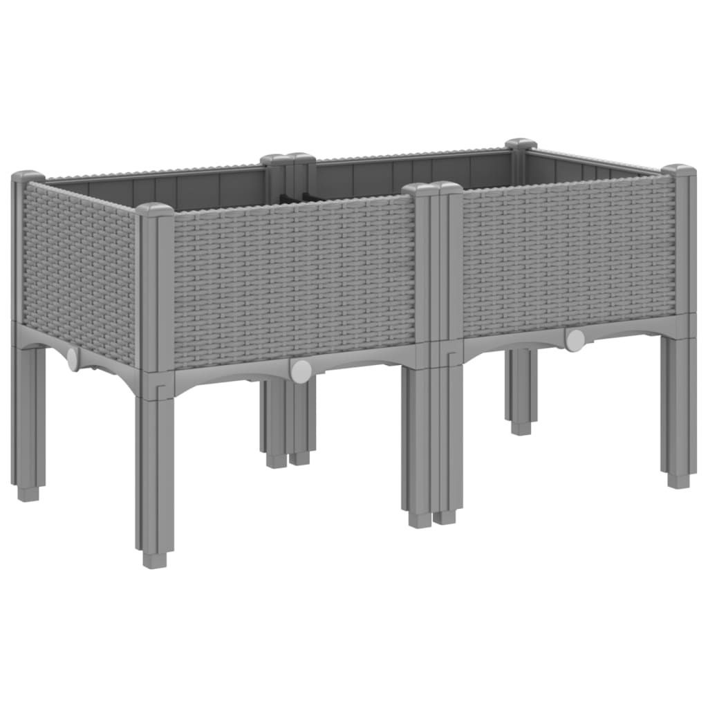 vidaXL Pflanzkasten mit Beinen Hellgrau 80x40x42 cm PP