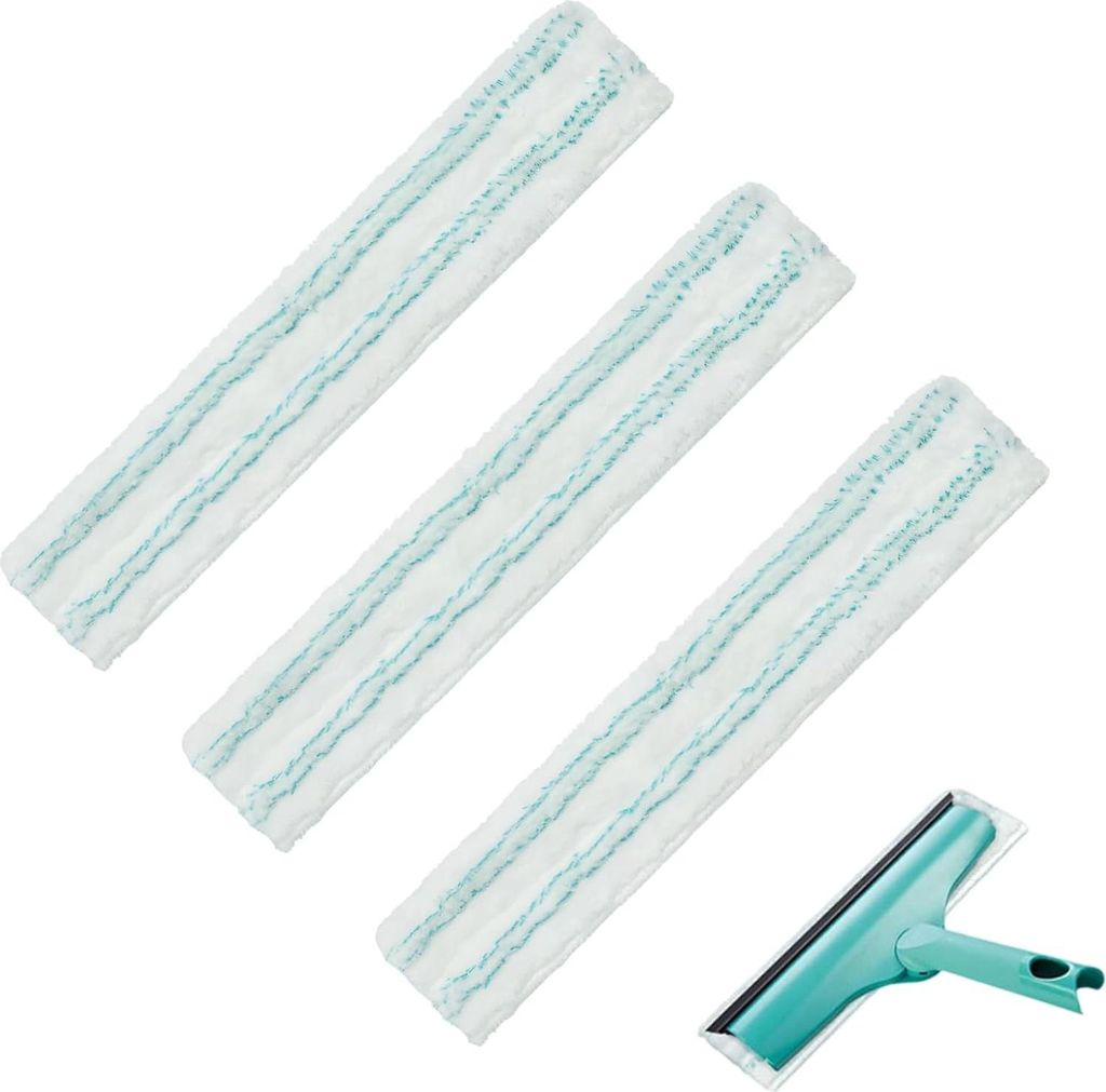 3 Stück Fensterwischer Ersatzbezug kompatibel mit Leifheit Window Frame Cleaner L, Mikrofaser Wischpad 32 cm für Streifenfreie Glasreinigung, Ers...