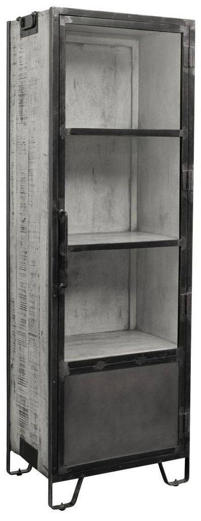 MASSIVMOEBEL24.DE Vitrine Mango 60x40x180 grau lackiert Produktbild 