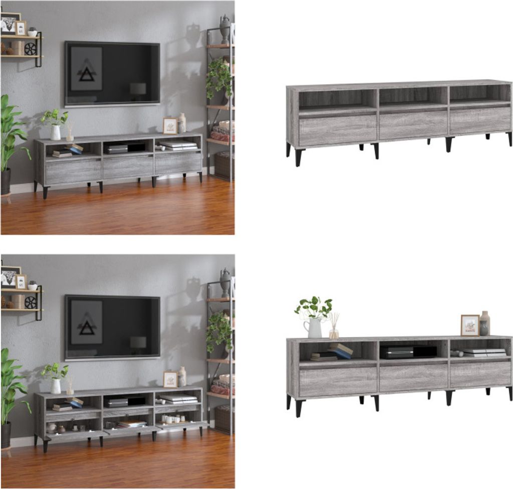 vidaXL TV Schrank Grau Sonoma 150x30x44,5 cm Holzwerkstoff - TV-Schrank - TV-Schränke - TV-Ständer - TV-Möbel