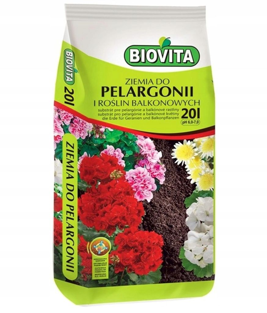 BIOVITA Terreau pour pélargoniums 20L - terreau idéal pour Image du produit 