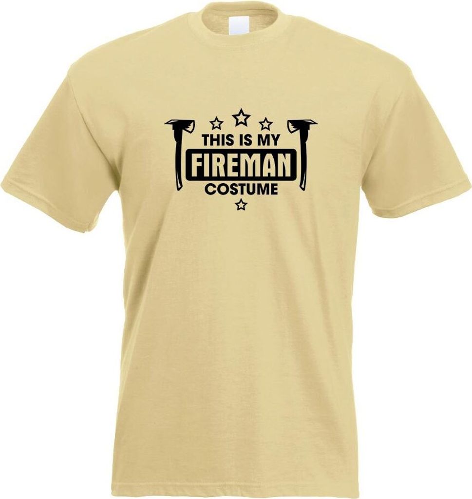 Kiwistar - T-Shirt - Khaki - This is My Fireman Costume Motiv Bedruckt Funshirt Design Print - mit Motiv Bedruckt - Funshirt Design - Sport - Freiz...